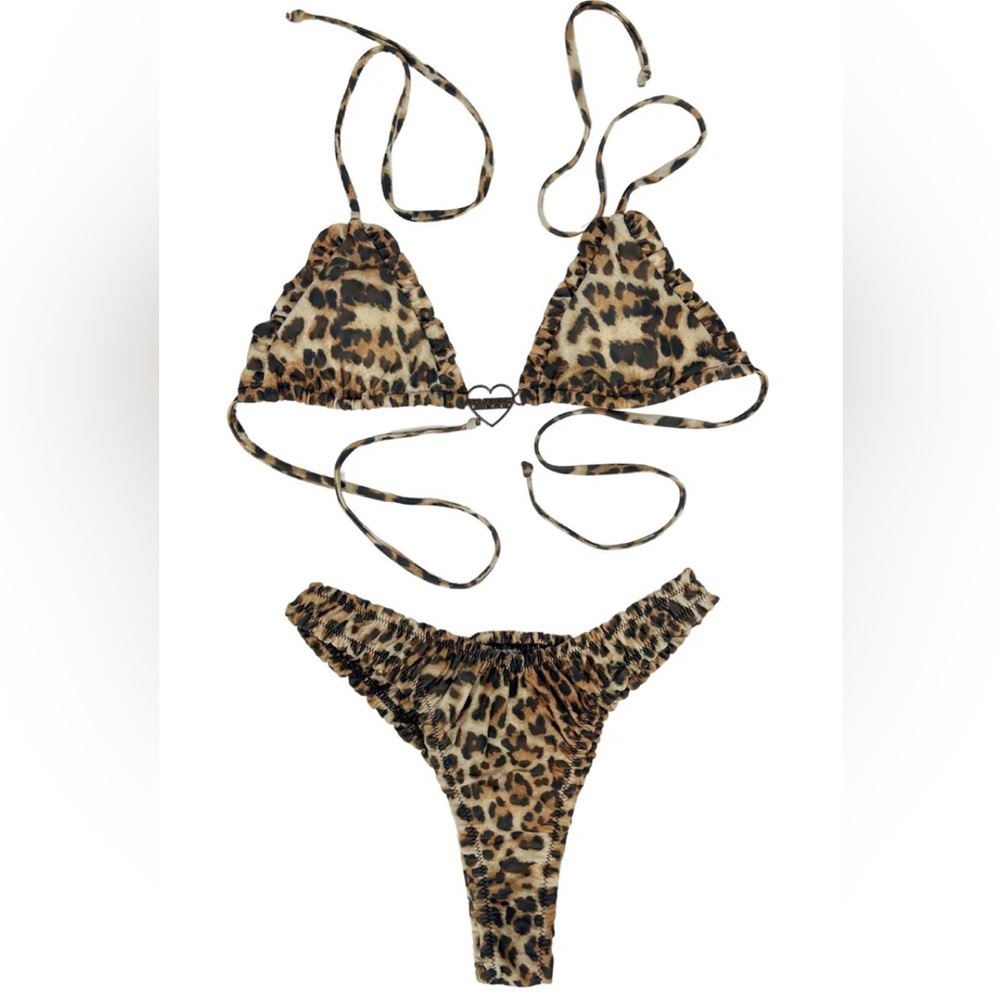 StrawberryMilkMob Leopard Print Bikini, Size Large Never Been Worn, Kit Kat Suit